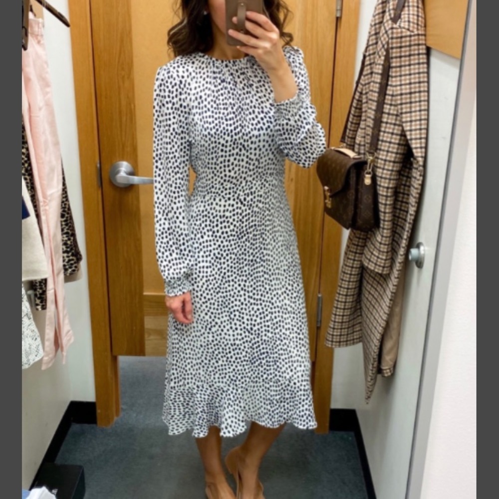 Chic JCrew Factory Spotted Midi